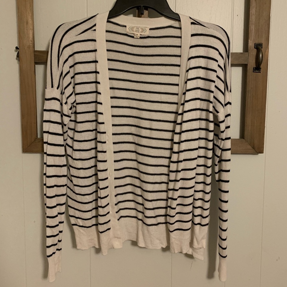 Stripes button cardigan